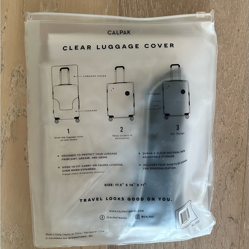 Calpak Clear Luggage Cover